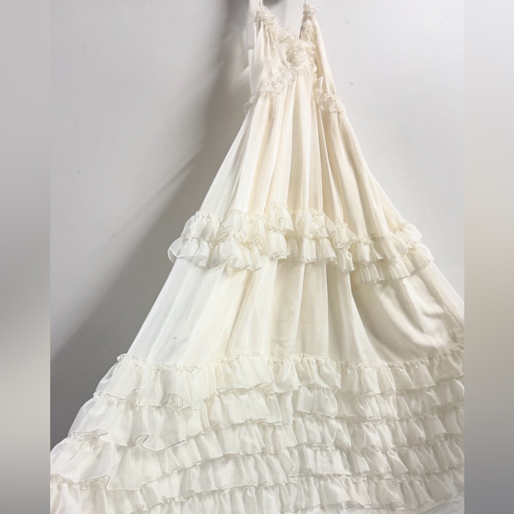 Boheme Ivory Ruffled Maxi Dress